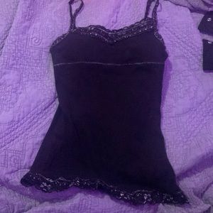 Black Lace Glitter Tank